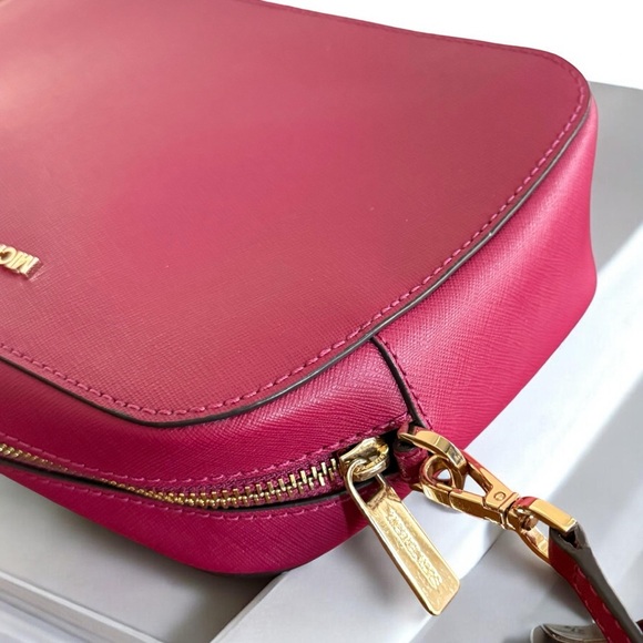 Authentic Michael Kors Magenta Crossbody Bag with Gold Hardware - Picture 9 of 13